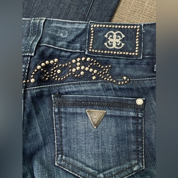 Guess Premium Daredevil Boot Cut Stretch Studded Jeans - Picture 4 of 11
